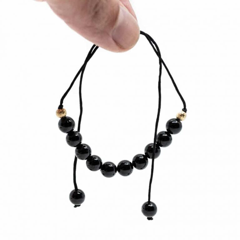Edelsteen armband zwarte toermalijn verstelbaar - Mindfulshop - zwart
