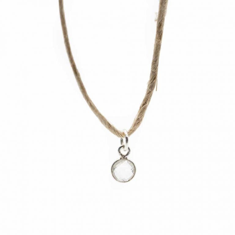 Edelsteen hanger voor ketting geboortesteen april bergkristal - Mindfulshop - zilver