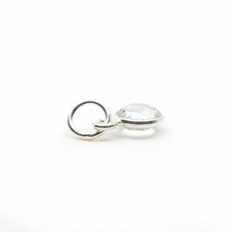 Edelsteen hanger voor ketting geboortesteen april bergkristal - Mindfulshop - zilver
