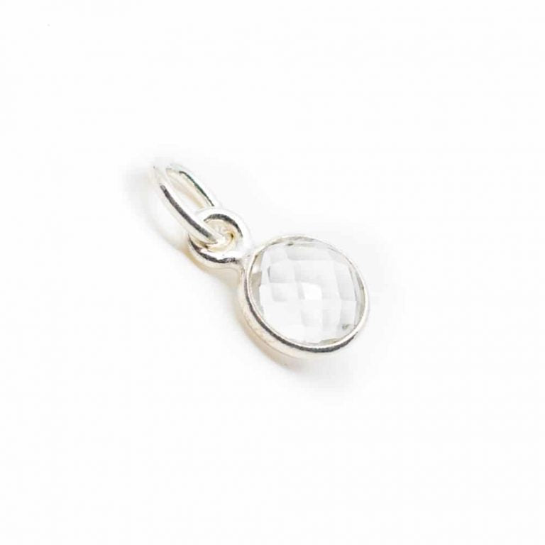 Edelsteen hanger voor ketting geboortesteen april bergkristal - Mindfulshop - zilver