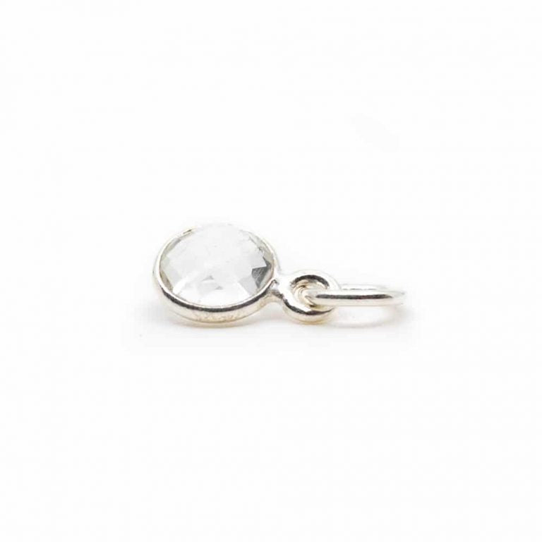 Edelsteen hanger voor ketting geboortesteen april bergkristal - Mindfulshop - zilver