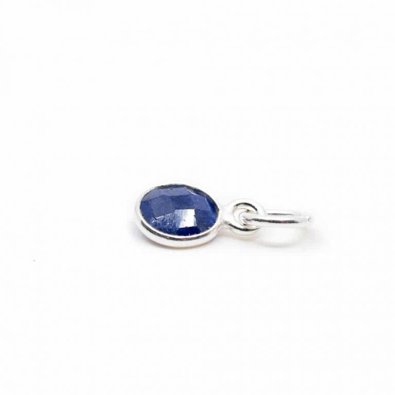 Edelsteen hanger voor ketting geboortesteen september saffier - Mindfulshop - zilver