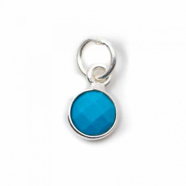 Edelsteen hanger voor ketting geboortesteen december turkoois - Mindfulshop - zilver