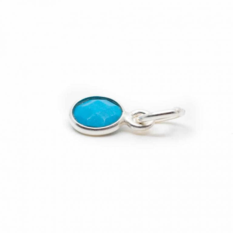Edelsteen hanger voor ketting geboortesteen december turkoois - Mindfulshop - zilver
