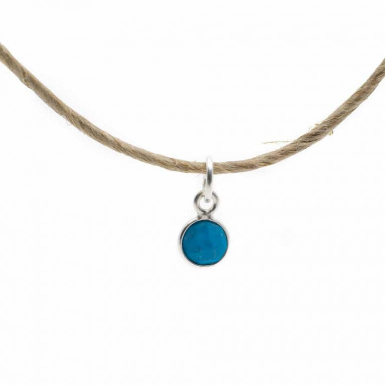 Edelsteen hanger voor ketting geboortesteen december turkoois - Mindfulshop - zilver