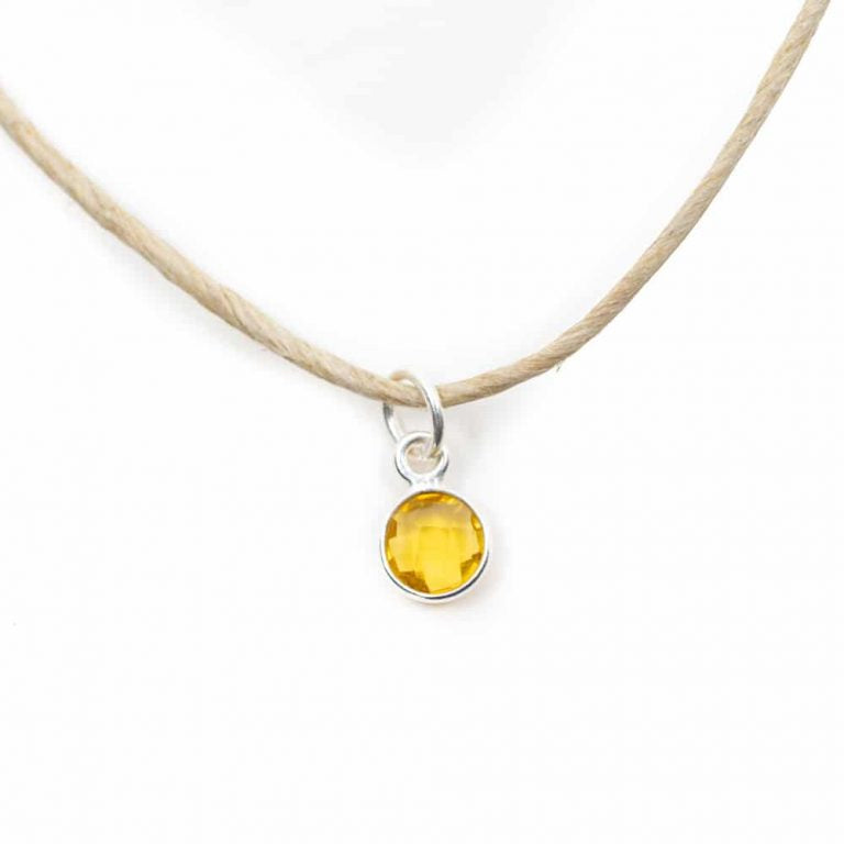 Edelsteen hanger voor ketting geboortesteen november citrien - Mindfulshop - zilver