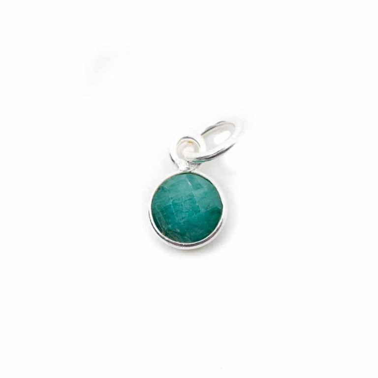 Edelsteen hanger voor ketting geboortesteen mei smaragd - Mindfulshop - zilver