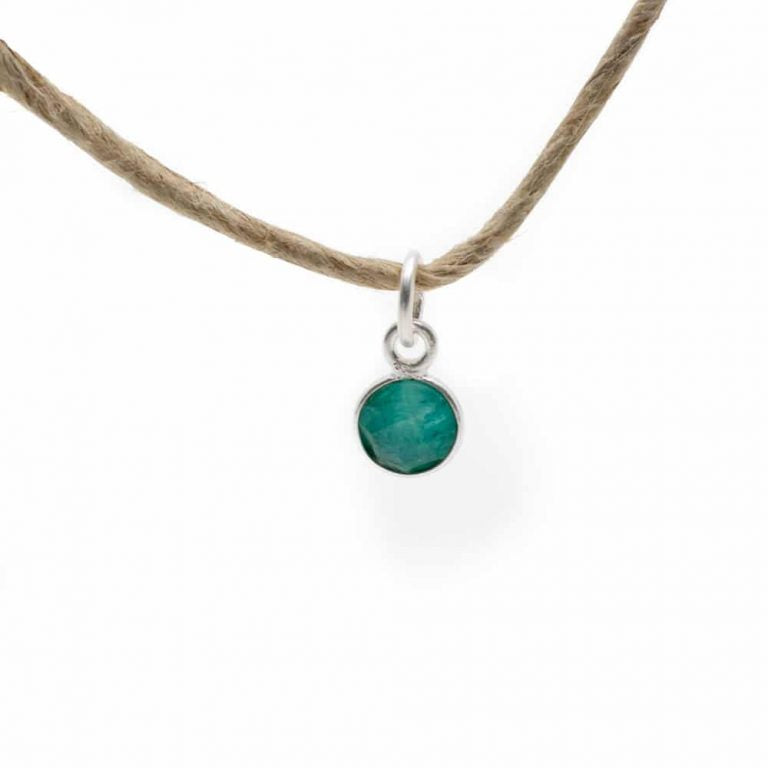 Edelsteen hanger voor ketting geboortesteen mei smaragd - Mindfulshop - zilver