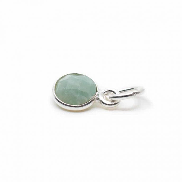 Edelsteen hanger voor ketting geboortesteen maart aquamarijn - Mindfulshop - zilver