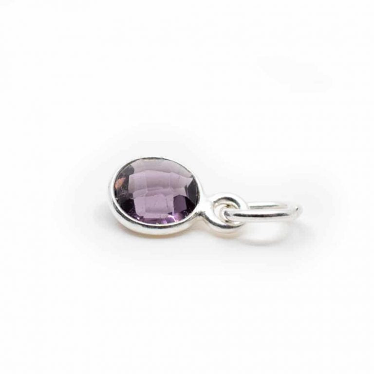 Edelsteen hanger voor ketting geboortesteen februari amethist - Mindfulshop - zilver