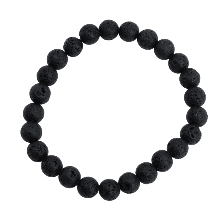 Edelsteen armband heren groot lavasteen