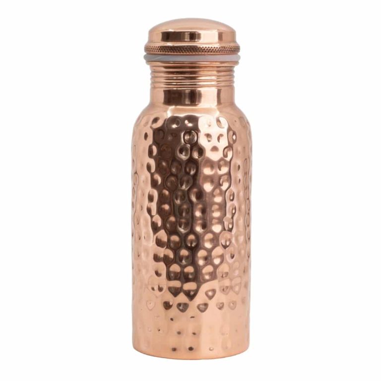 Koperen waterfles gehamerd – 500 ml