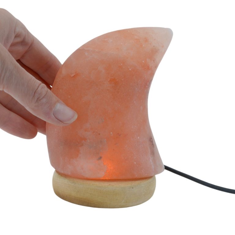 Himalaya zoutlamp halve maan mini USB (650 gram) - oranje