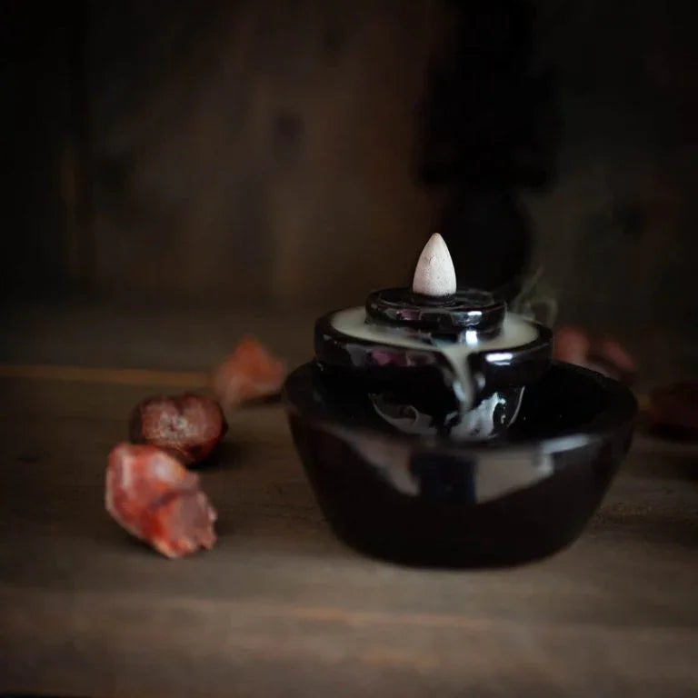 Backflow wierookhouder waterval plateau keramiek - Mindfulshop