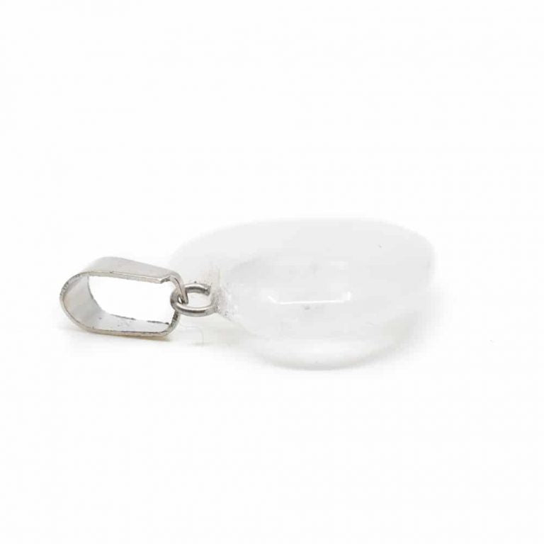 Edelsteen hanger voor ketting bergkristal edelsteenhartvorm - Mindfulshop - wit