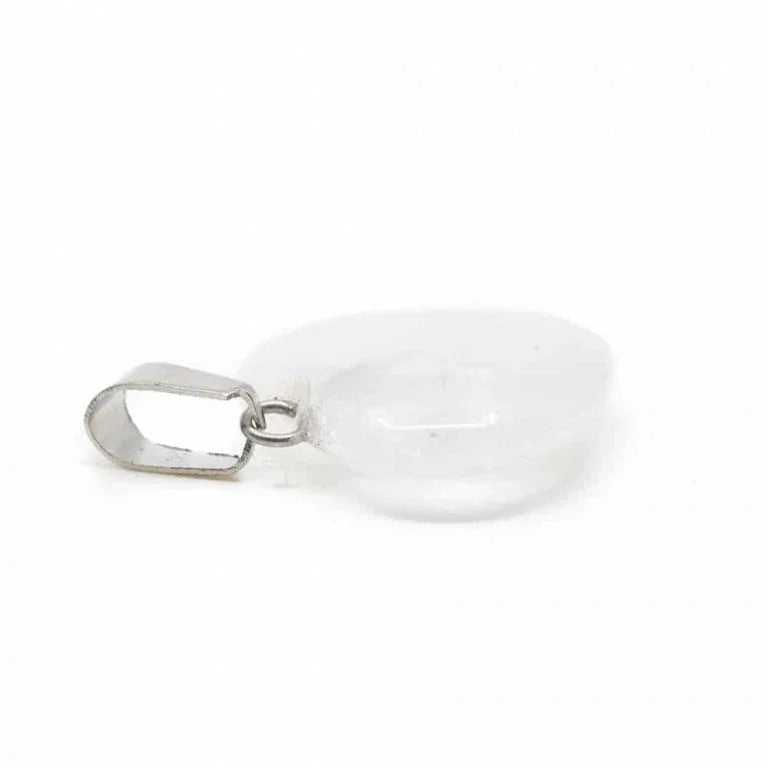 Edelsteen hanger voor ketting bergkristal edelsteenhartvorm - Mindfulshop - wit