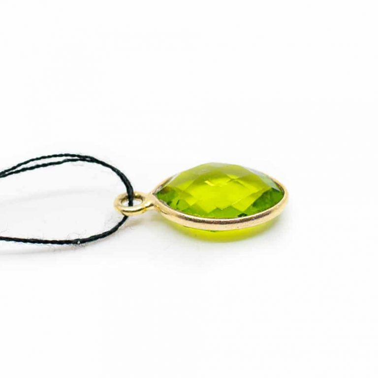 Edelsteen hanger voor ketting geboortesteen augustus peridoot druppel - Mindfulshop - goud