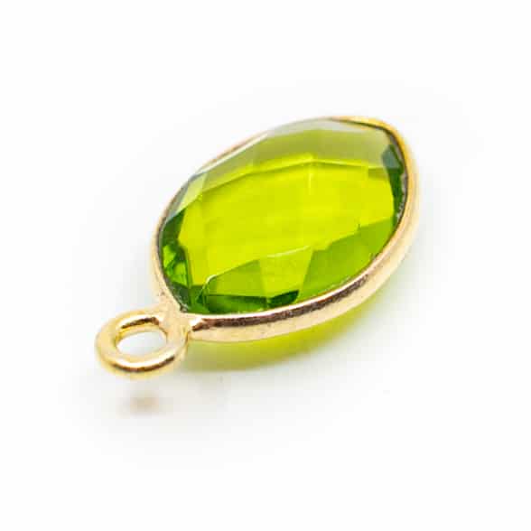 Edelsteen hanger voor ketting geboortesteen augustus peridoot druppel - Mindfulshop - goud