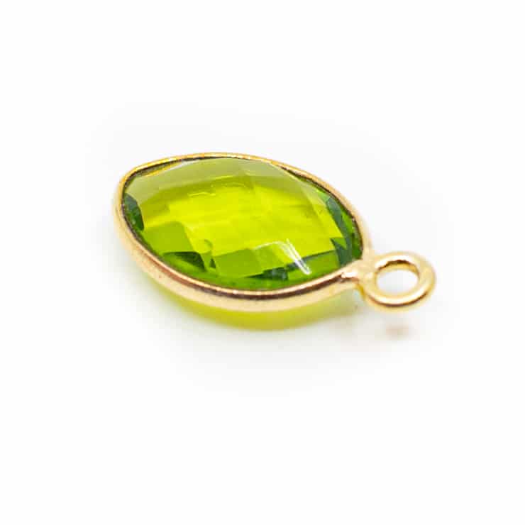 Edelsteen hanger voor ketting geboortesteen augustus peridoot druppel - Mindfulshop - goud
