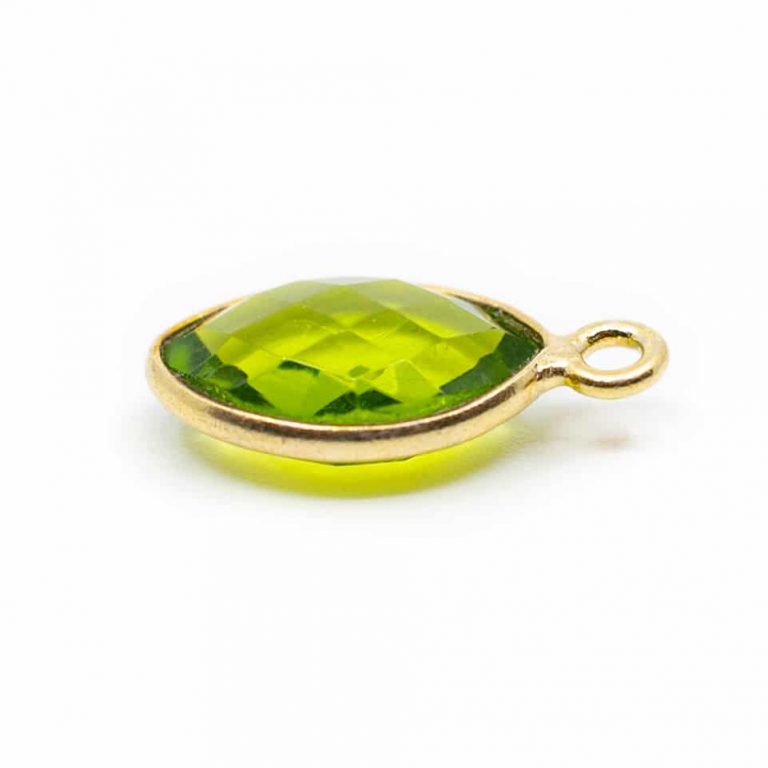 Edelsteen hanger voor ketting geboortesteen augustus peridoot druppel - Mindfulshop - goud