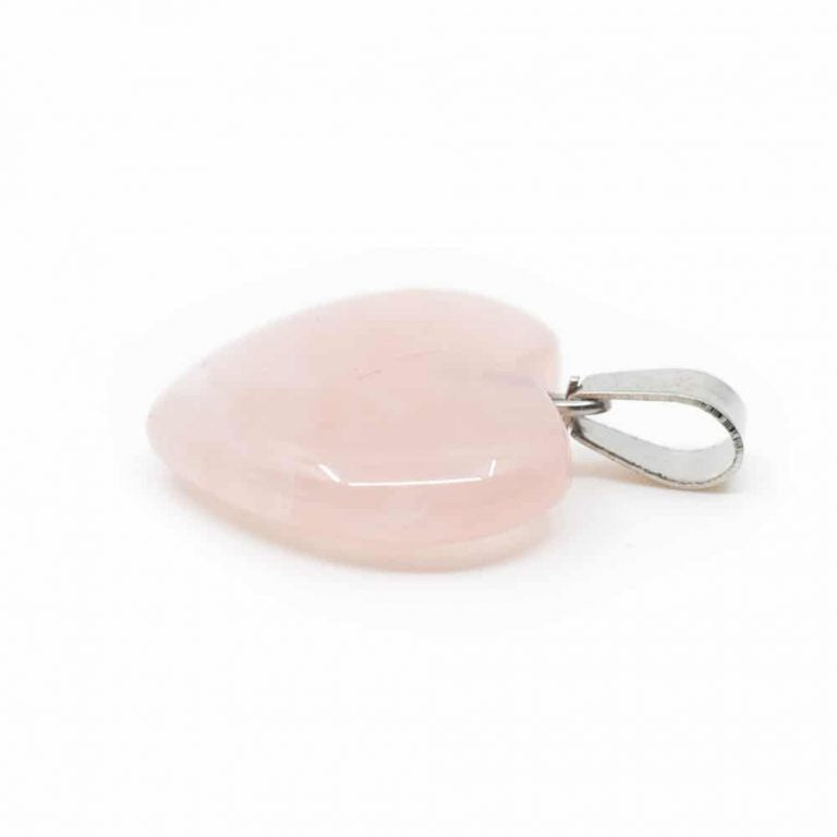 Edelsteen hanger voor ketting rozenkwarts edelsteenhartvorm - Mindfulshop - roze