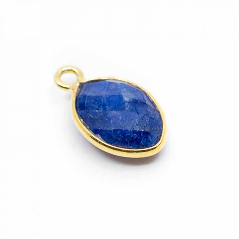 Edelsteen hanger voor ketting geboortesteen september saffier druppel - Mindfulshop - goud