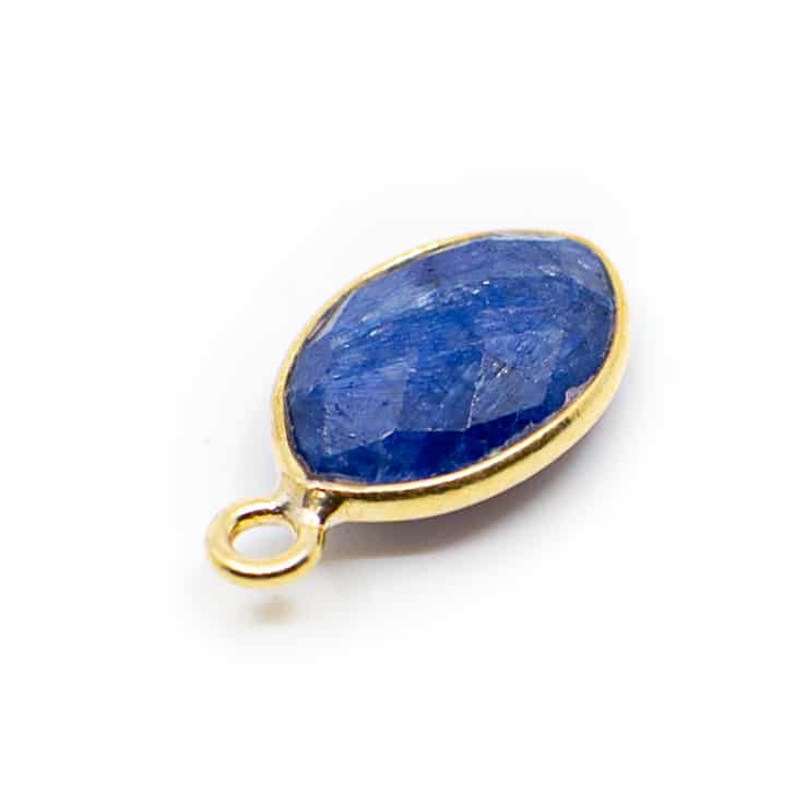 Edelsteen hanger voor ketting geboortesteen september saffier druppel - Mindfulshop - goud