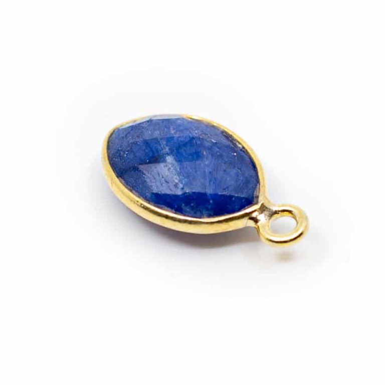 Edelsteen hanger voor ketting geboortesteen september saffier druppel - Mindfulshop - goud
