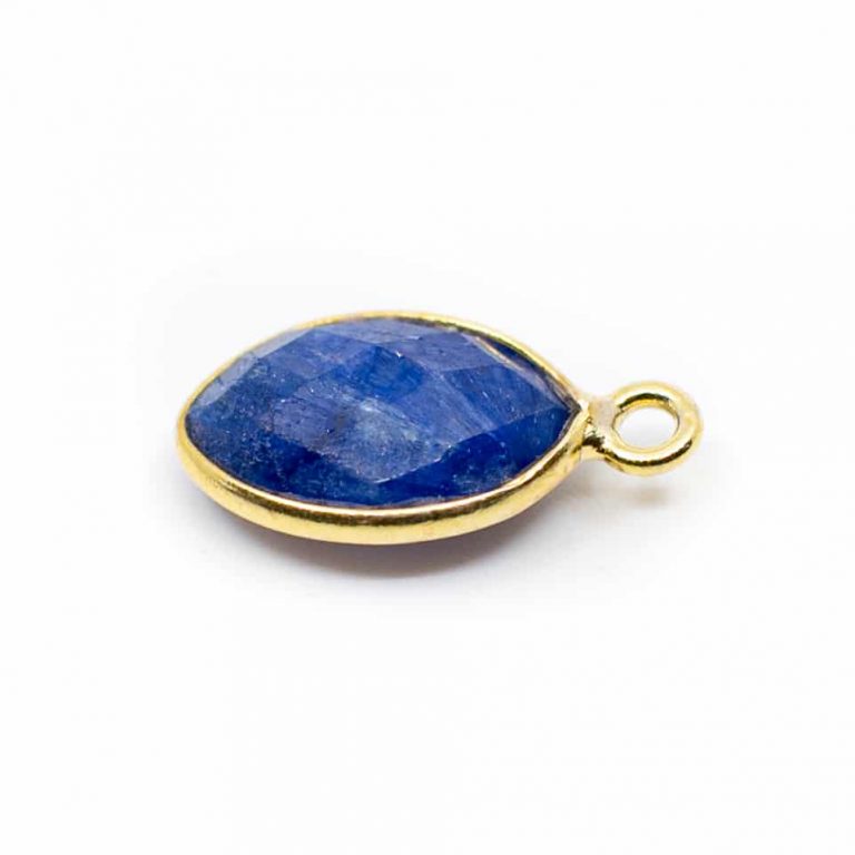 Edelsteen hanger voor ketting geboortesteen september saffier druppel - Mindfulshop - goud