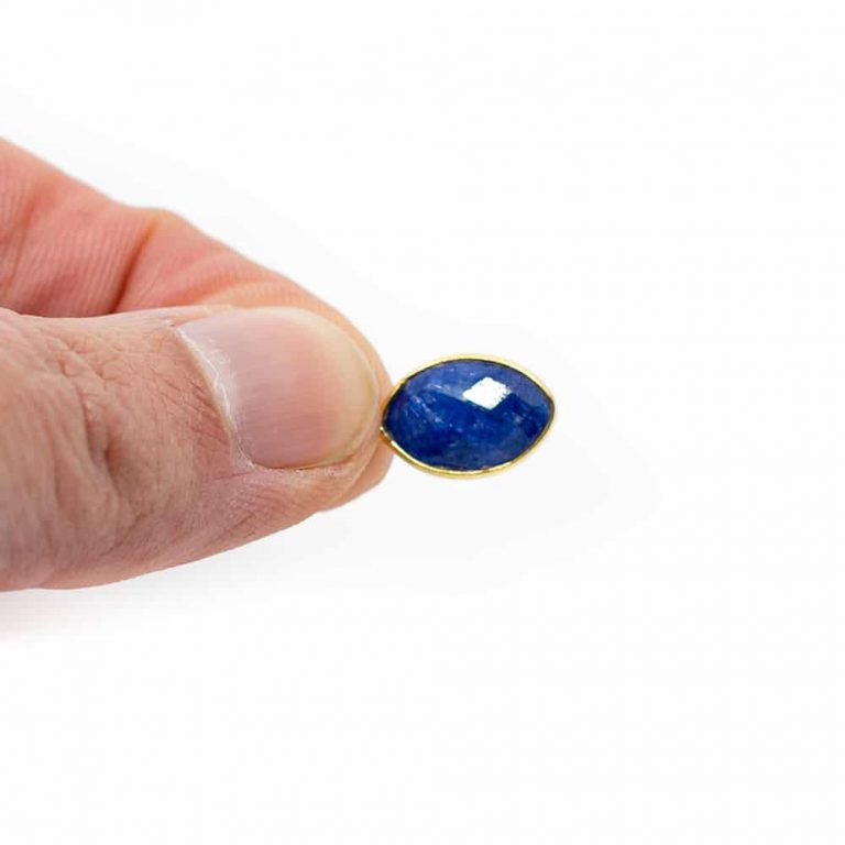 Edelsteen hanger voor ketting geboortesteen september saffier druppel - Mindfulshop - goud