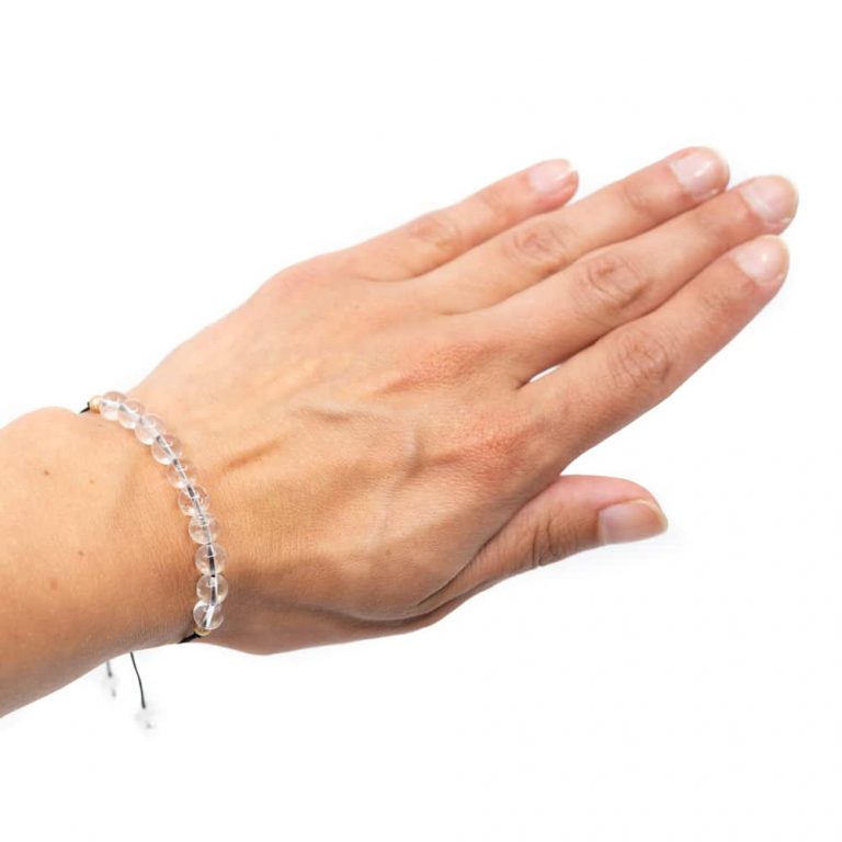 Edelsteen armband bergkristal verstelbaar - Mindfulshop - wit