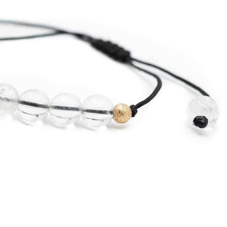 Edelsteen armband bergkristal verstelbaar - Mindfulshop - wit