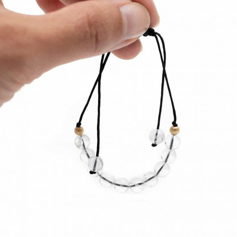 Edelsteen armband bergkristal verstelbaar - Mindfulshop - wit