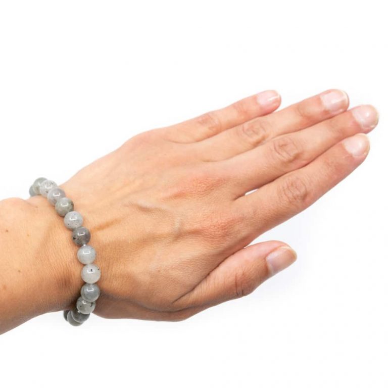 Edelsteen armband labradoriet 8mm - Mindfulshop - grijs