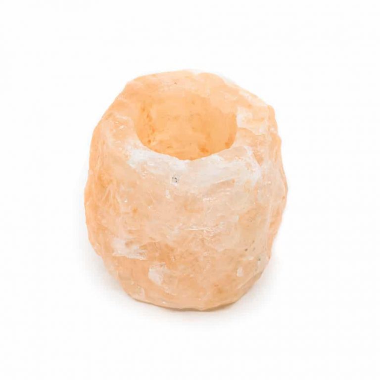 Waxinelichthouder zoutsteen oranje - 400-700 gr - Mindfulshop - oranje