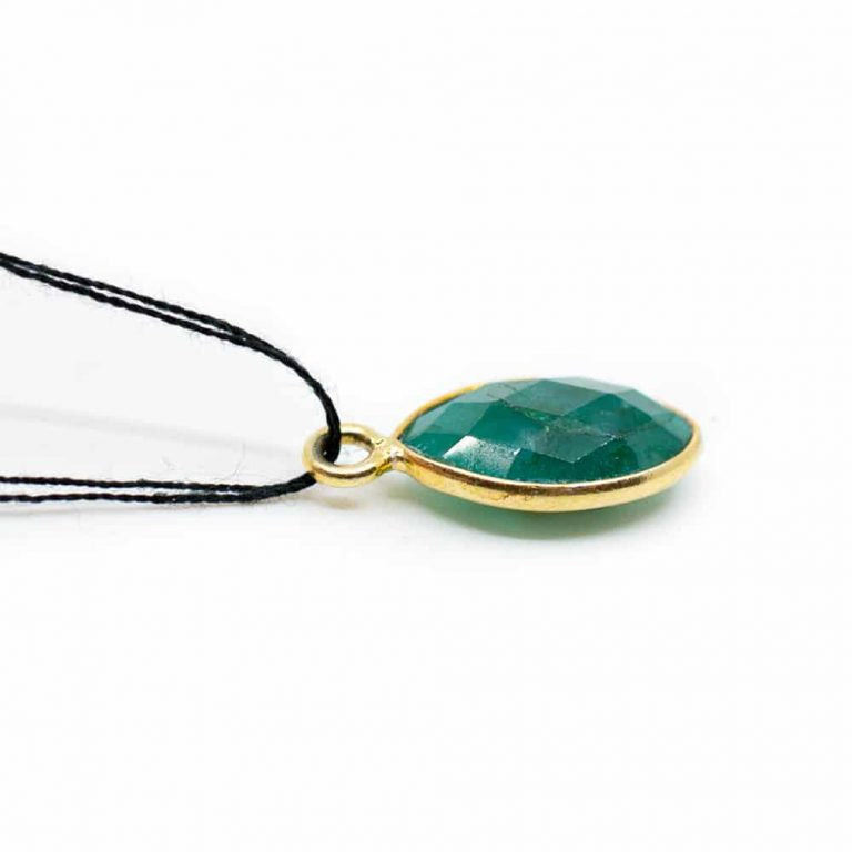 Edelsteen hanger voor ketting geboortesteen mei smaragd druppel - Mindfulshop - goud