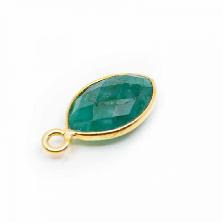 Edelsteen hanger voor ketting geboortesteen mei smaragd druppel - Mindfulshop - goud