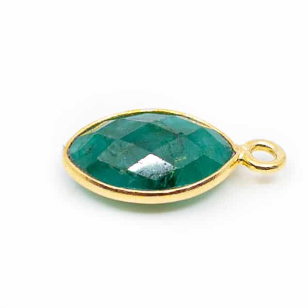 Edelsteen hanger voor ketting geboortesteen mei smaragd druppel - Mindfulshop - goud