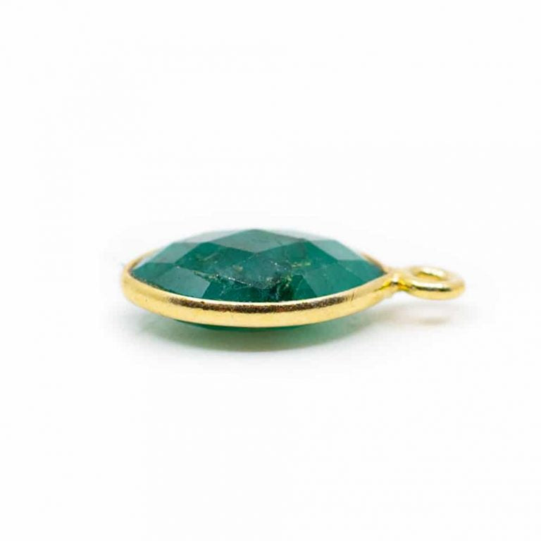 Edelsteen hanger voor ketting geboortesteen mei smaragd druppel - Mindfulshop - goud