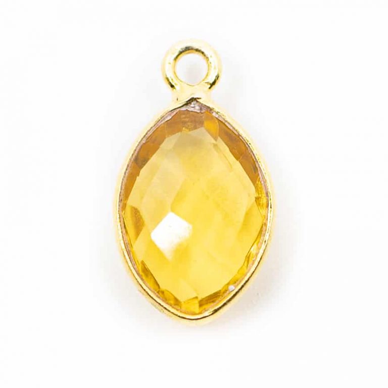 Edelsteen hanger voor ketting geboortesteen november citrien druppel - Mindfulshop - goud