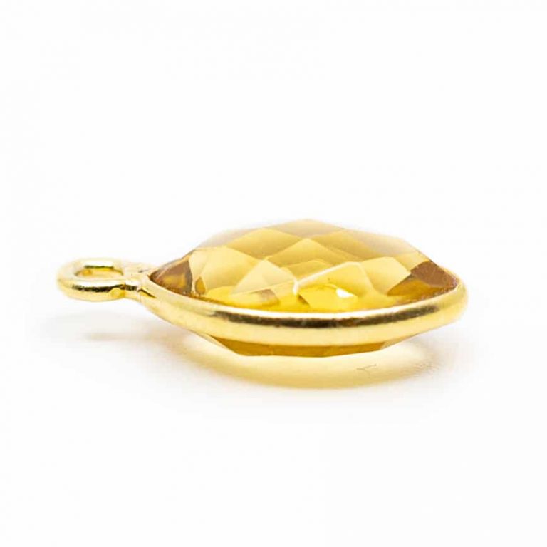 Edelsteen hanger voor ketting geboortesteen november citrien druppel - Mindfulshop - goud
