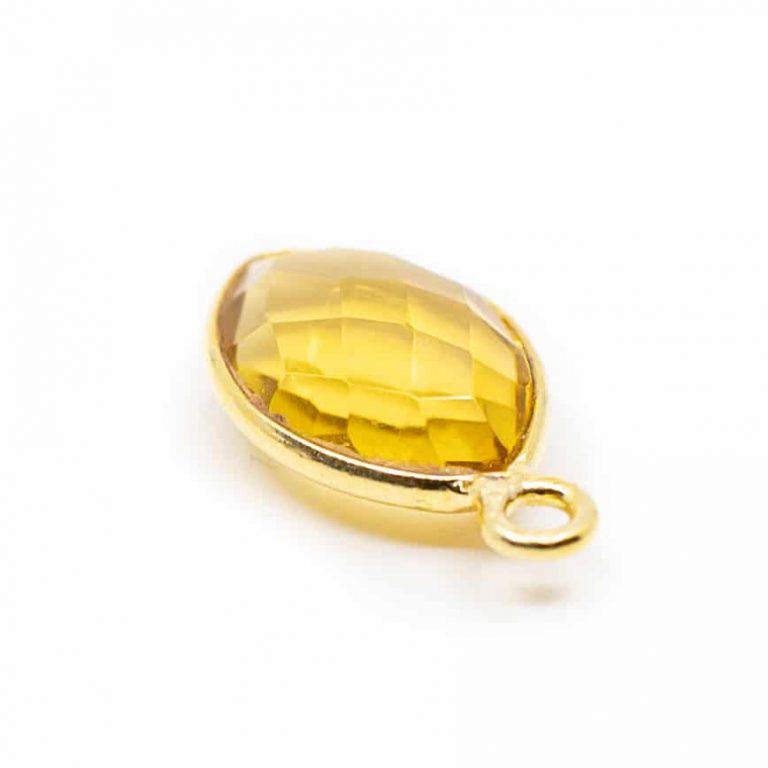 Edelsteen hanger voor ketting geboortesteen november citrien druppel - Mindfulshop - goud