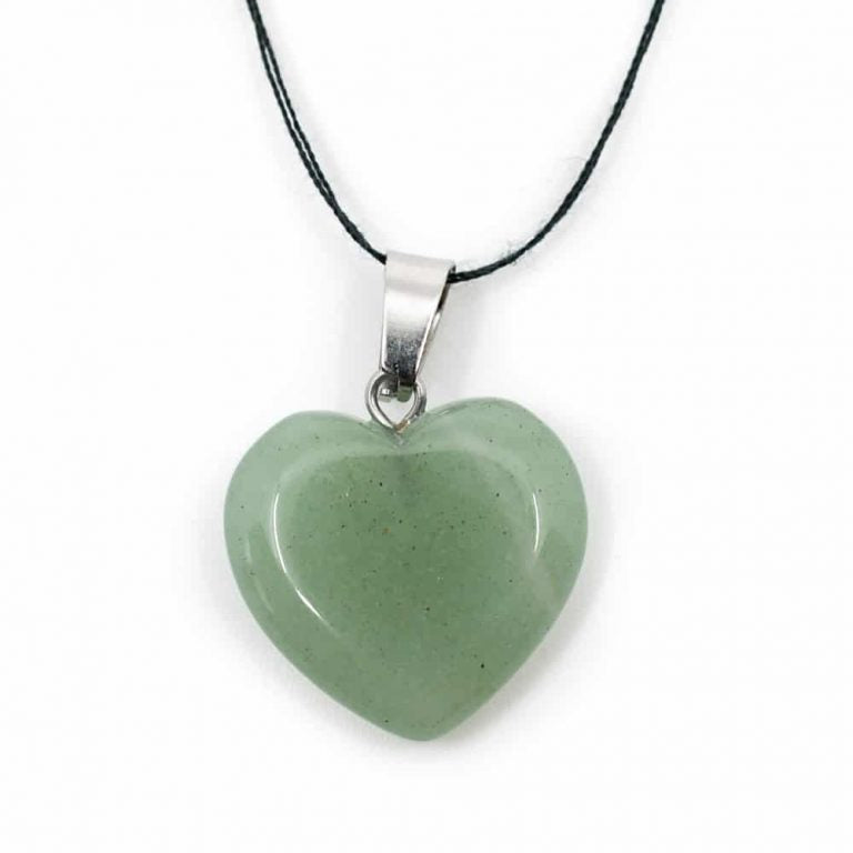 Edelsteen hanger voor ketting groene aventurijn edelsteenhartvorm - Mindfulshop - groen