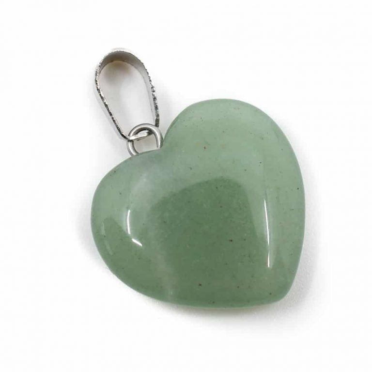 Edelsteen hanger voor ketting groene aventurijn edelsteenhartvorm - Mindfulshop - groen