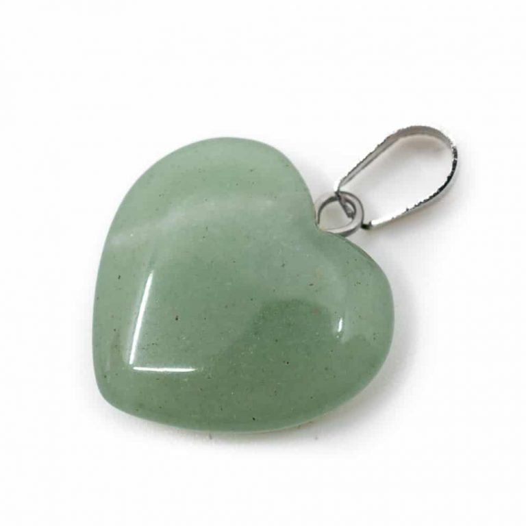 Edelsteen hanger voor ketting groene aventurijn edelsteenhartvorm - Mindfulshop - groen