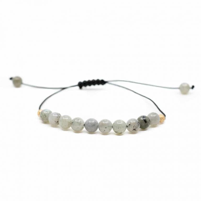 Edelsteen armband labradoriet verstelbaar - Mindfulshop - grijs