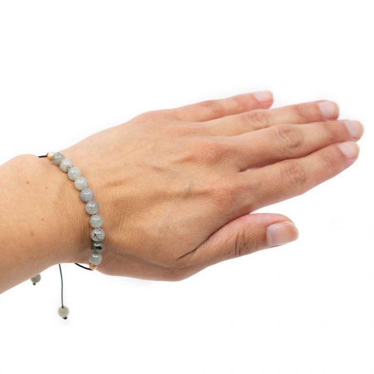 Edelsteen armband labradoriet verstelbaar - Mindfulshop - grijs
