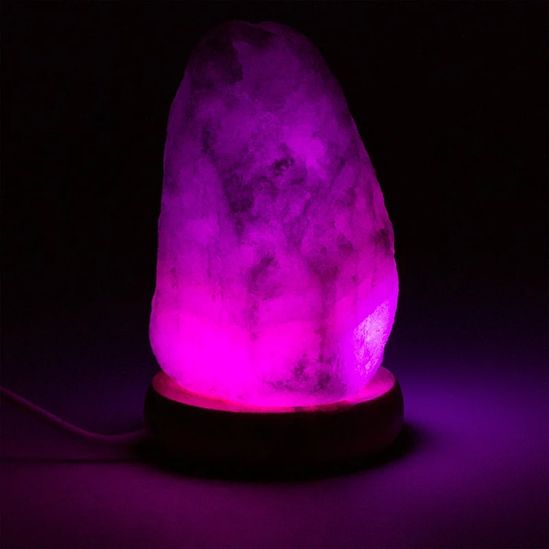Zoutlamp ruw mood mini (600 gr) usb + led - Mindfulshop - wit