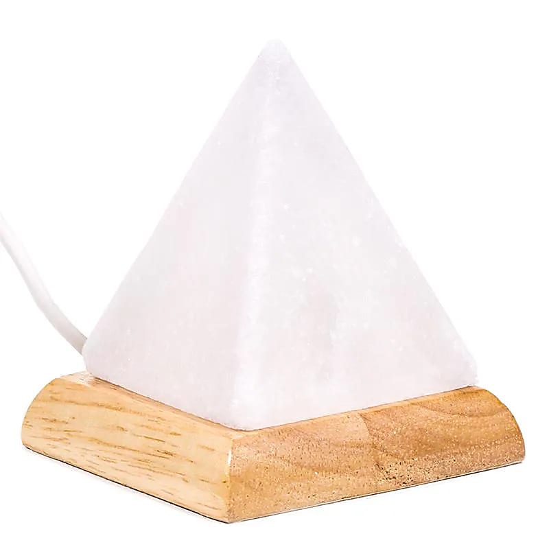 Zoutlamp piramide mood mini (400 gr) usb + led - Mindfulshop - wit