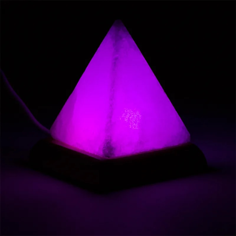 Zoutlamp piramide mood mini (400 gr) usb + led - Mindfulshop - wit